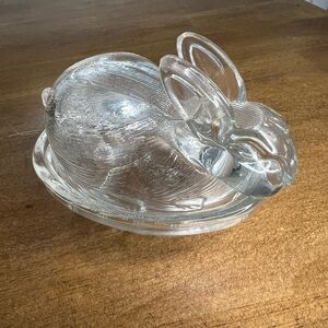 Glass Bunny Dish